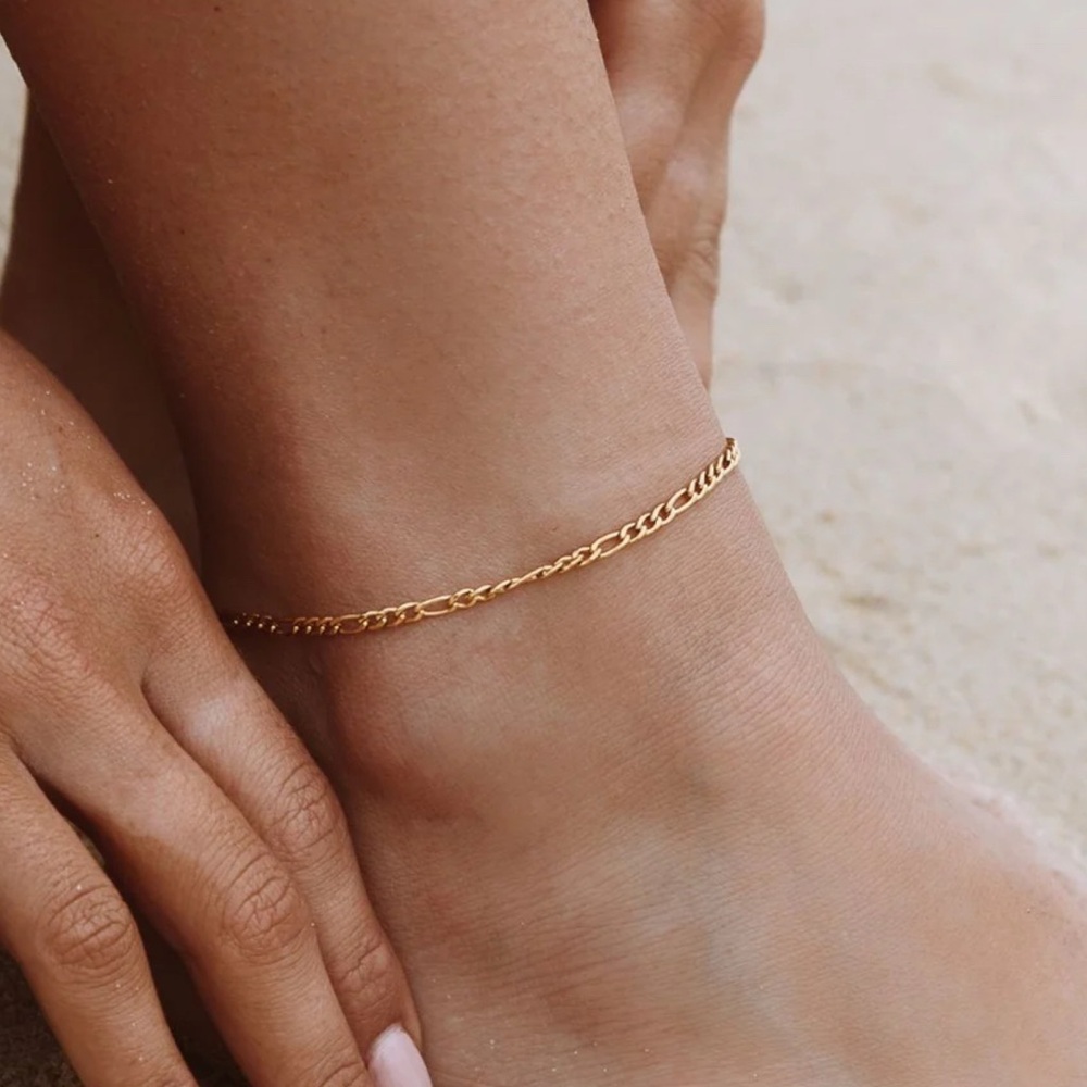 Atolea Amalfi Figaro Gold Anklet